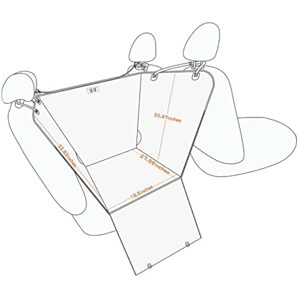 njnj Dog Car Seat Cover for Back Seat - Waterproof Dog Half Hammock for Cars,Scratchproof Pet Backseat Protector,Perdurable,Non-Slip Booster Seat for Small,Medium and Large Dogs