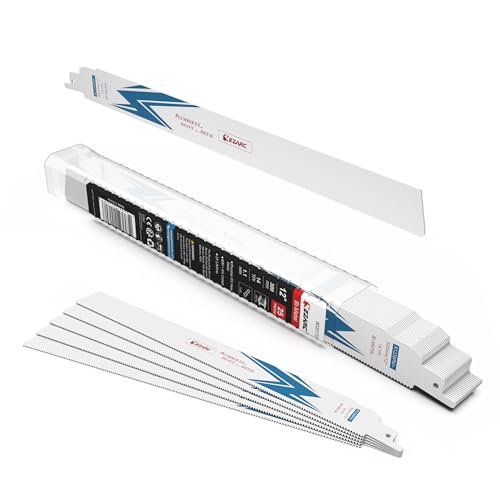 EZARC Reciprocating Saw Blade Bi-Metal Cobalt Sabre Saw Blades for Heavy Metal Cutting 300mm 14TPI R1226PM+ 25pcs