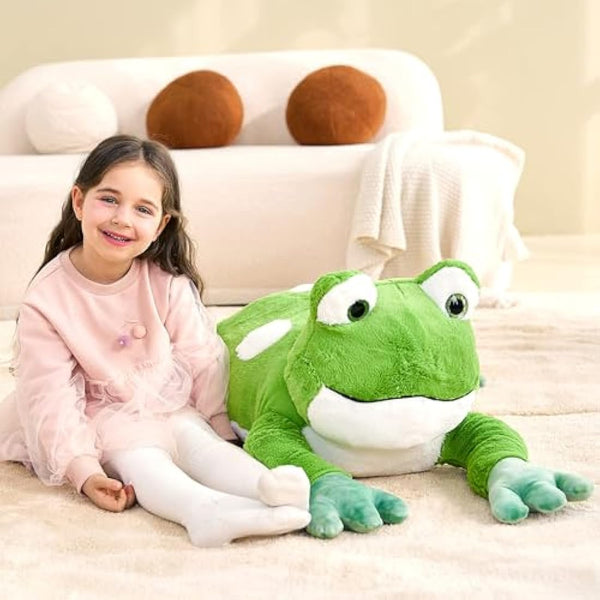 IKASA Giant Frog Stuffed Animal Plush Toys,78cm Soft Toy Large Cute Huge Big Size Jumbo Kawaii Fluffy Plushy Froggy Fat Plushie,Gifts for Kids