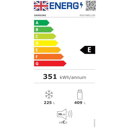 Samsung American Style Fridge Freezer with SpaceMax Technology, Power Cool and Power Freeze Technology, Black, RS62DG5003B1E