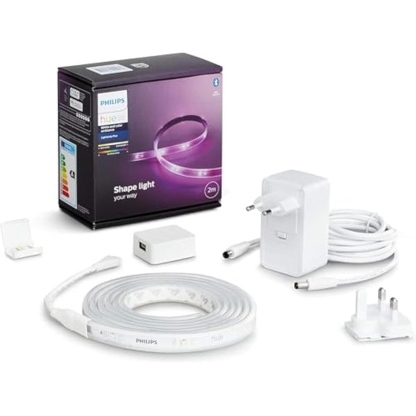 Philips Hue Lightstrip Plus v4 [2 m] White and Colour Ambiance Smart LED Lights Kit with Bluetooth, Smart Lighting Compatible with Alexa, Google Assistant and Apple HomeKit (Extendable)