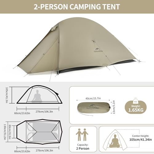 Naturehike Cloud up 2 Camping Tent 2 Man Backpacking Tent 3-4 Season Wild Country Tent Lightweight Dome Tent
