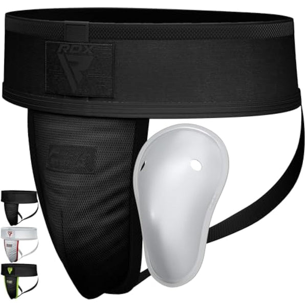 RDX Groin Guard Cup Men, Boxing Kickboxing MMA Muay Thai Sparring Groin Protector, Ventilated Adjustable, Jockstrap Taekwondo, Underwear Jiu Jitsu BJJ Protection, Boys Youth