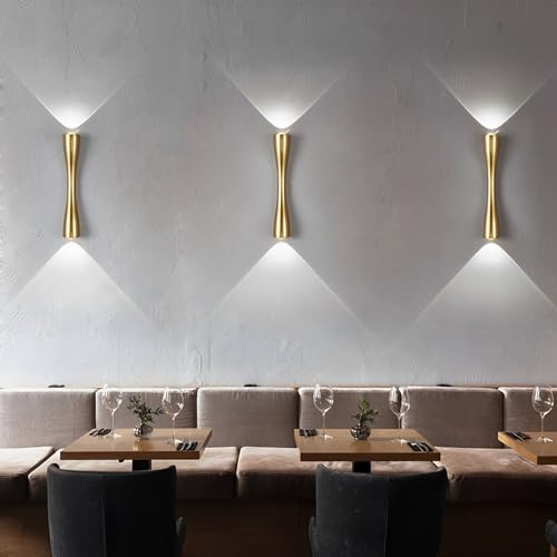 KRUIHAN Up and Down Wall Light Creative Gold Wall Lamp Modern Metal Interior Wall Lights LED Wall Lamp Wall Lighting Fixtures for Living