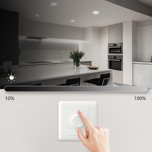 ENUOTEK Dimmable 12W LED Large Downlights Kitchen Bathroom Ceiling Recessed Lamps 1100Lm CCT Selectable 3000K 4000K 6000K 230V Cut Out Diameter 110-135MM IP44 Dampproof 3 Lamps