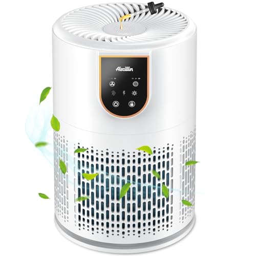 Aircillin Air Purifier, Air Purifiers for Home with Fragrance Sponges, 5-Stage H13 Hepa Filter, up to 798Sq Ft, Air Cleaner with Timer, removes Pollen