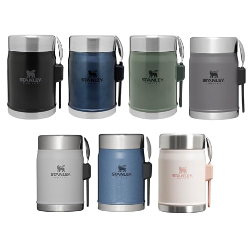 Stanley Classic Legendary Food Jar 0.4L With Spork - Keeps Cold For 7 Hours - BPA-Free Stainless Steel Soup Flask - Leakproof - Dishwasher Safe - Rose Quartz