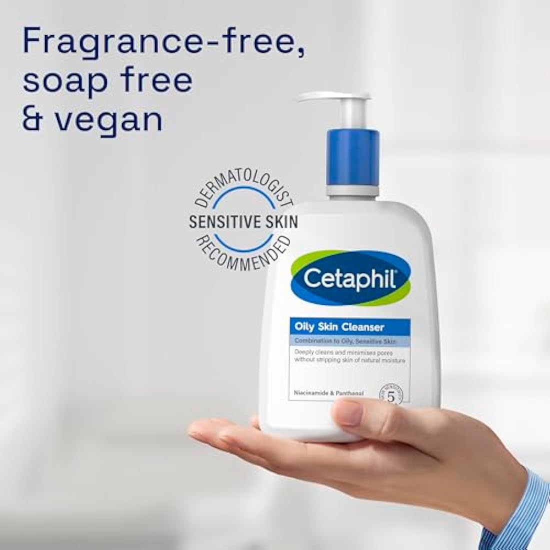 Cetaphil Oily Skin Cleanser, 473ml, Face Wash, For Combination to Oily Sensitive Skin, With Niacinamide