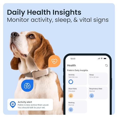 Tractive Smart Dog Tracker | 2025 Edition | Real-time GPS Tracking | Escape & Health Alerts | Vitals Monitoring | Market Leader (Black)