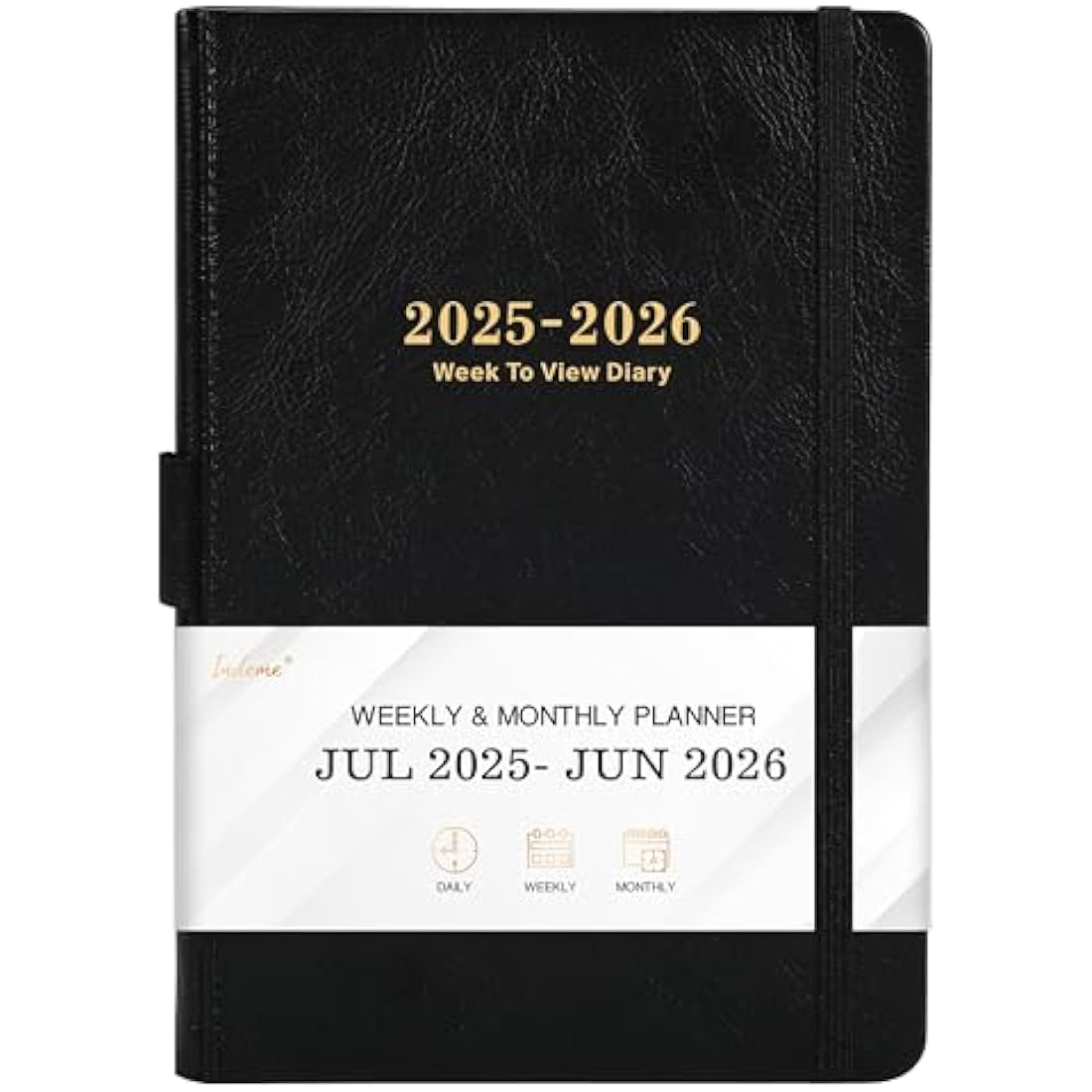 Academic Diary 2025-2026 - Diary 2025-2026 A5 Week to View from July 2025 to June 2026, 14.6 X 21 cm, A5 Premium Thicker Paper with Pen Holder, Inner Pocket and 88 Notes Pages, black