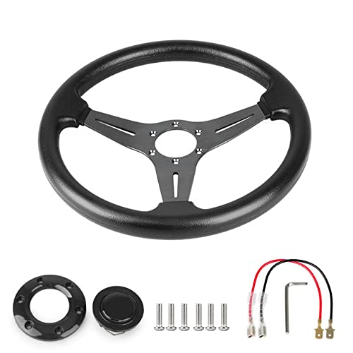 YEHICY Auto Racing Flat Steering Wheel with Purple Spokes 350mm 13.8”6 Bolts Grip Vinyl Leather Universal Simulation Game Steering Wheel For Logitech G29 G920 G923
