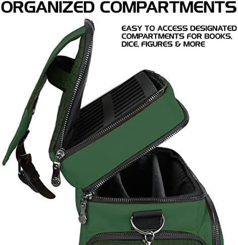 ENHANCE Travel Bag for DND, Bag Compatible with Dungeons and Dragons, Battle Mat Holder, Dice Pockets and Accessories, Carry 4-8 Books