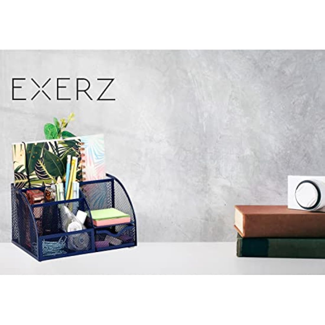 EXERZ Desk Organiser/Mesh Desk Tidy Caddy/Pencil Holder Multifunctional with 7 Compartments