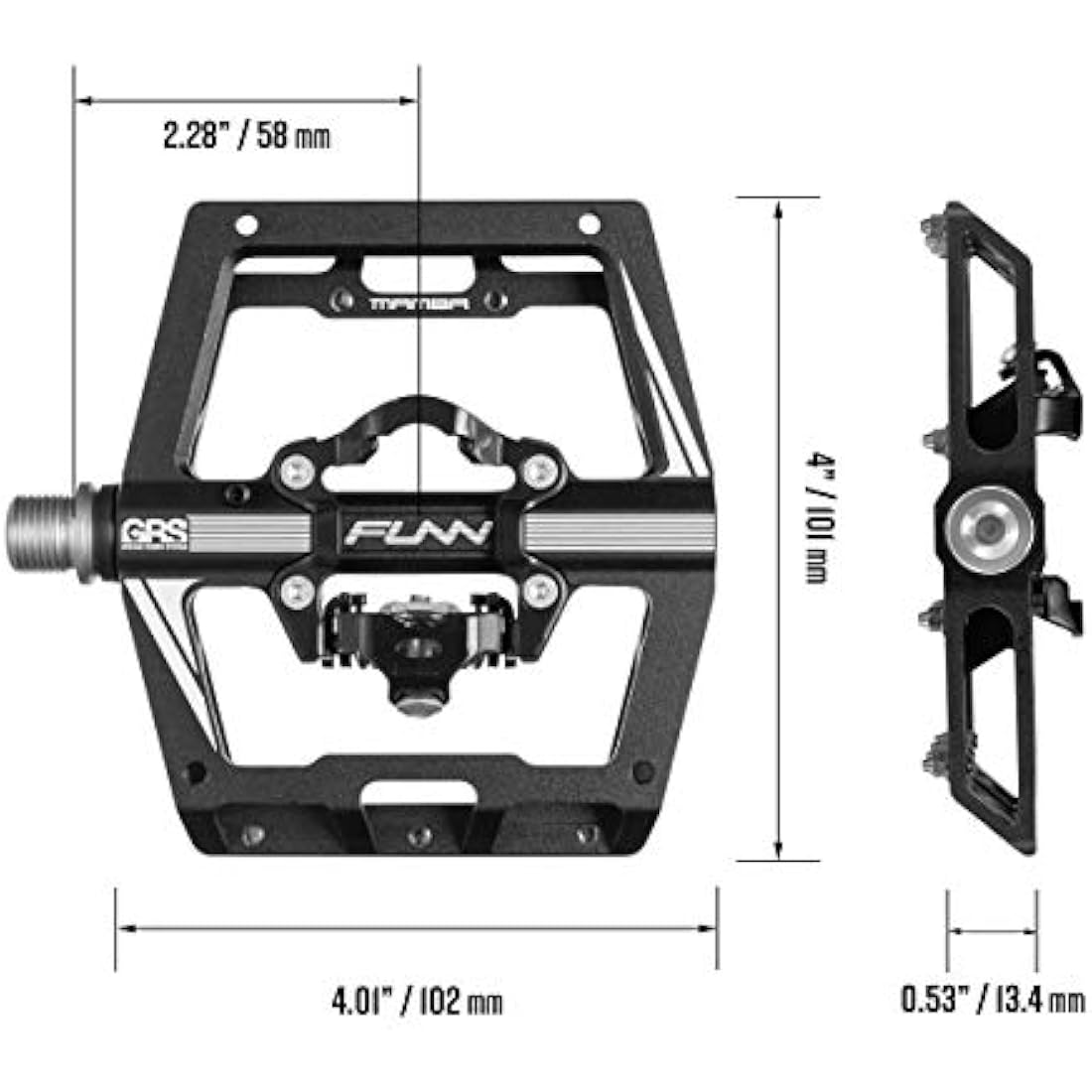 Funn Mamba MTB Clipless Pedals, Single Sided Clip Mountain Bike Pedals, Compatible with SPD Cleats, 9/16-Inch CrMo Axle Bicycle Pedals for MTB/BMX/Gravel Cycling