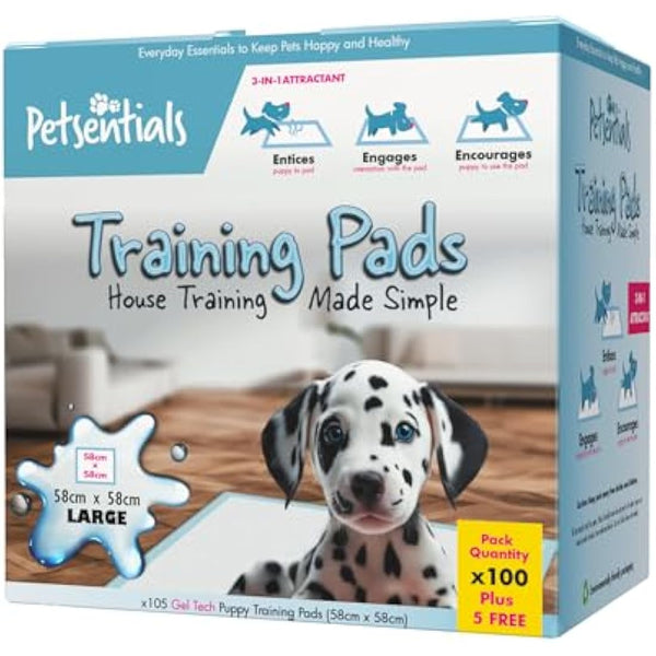 Petsentials Leakproof, Quick Dry, Dog/Puppy Disposable Training Pads Pack x105