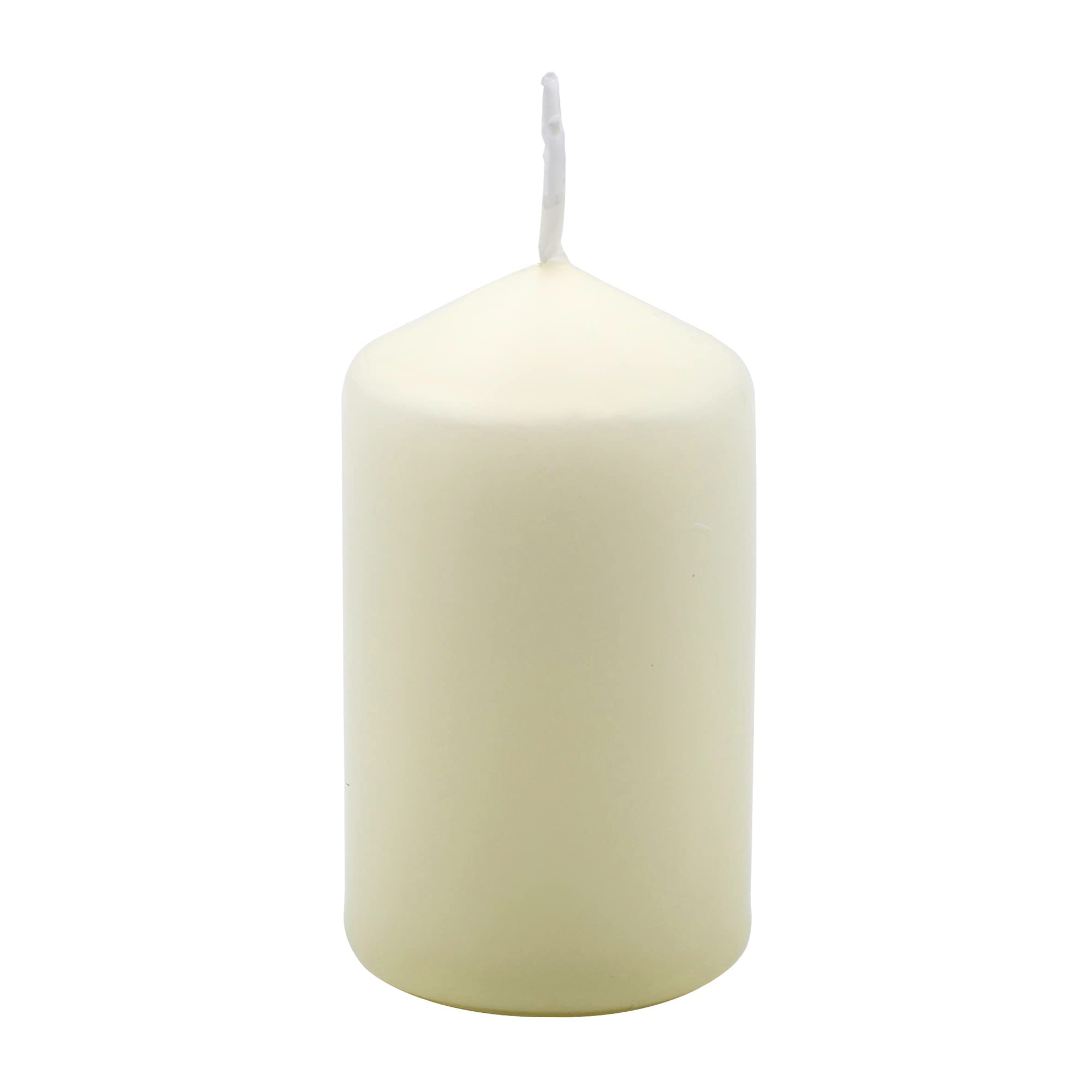 Hofer Ivory Pillar Candles - Set of 80 Decorative Small Candles - 4 x 7 cm - 11 Hours Long Burning - Unscented - Dripless - Smokeless - RAL Quality