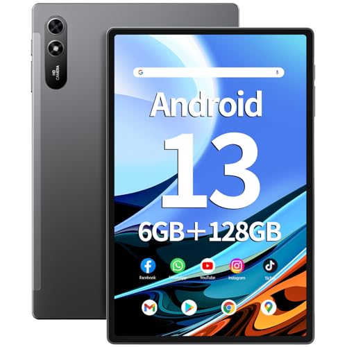 SGIN Tablet 10.51 Inch Android 13 Tablet 6GB RAM 128GB Storage, 1200 * 1920 FHD IPS Display, Octa-core Processor, Dual Camera(5MP+13MP), WiFi, Bluetooth, GPS, Type-C, GPS, 6200mAh Battery