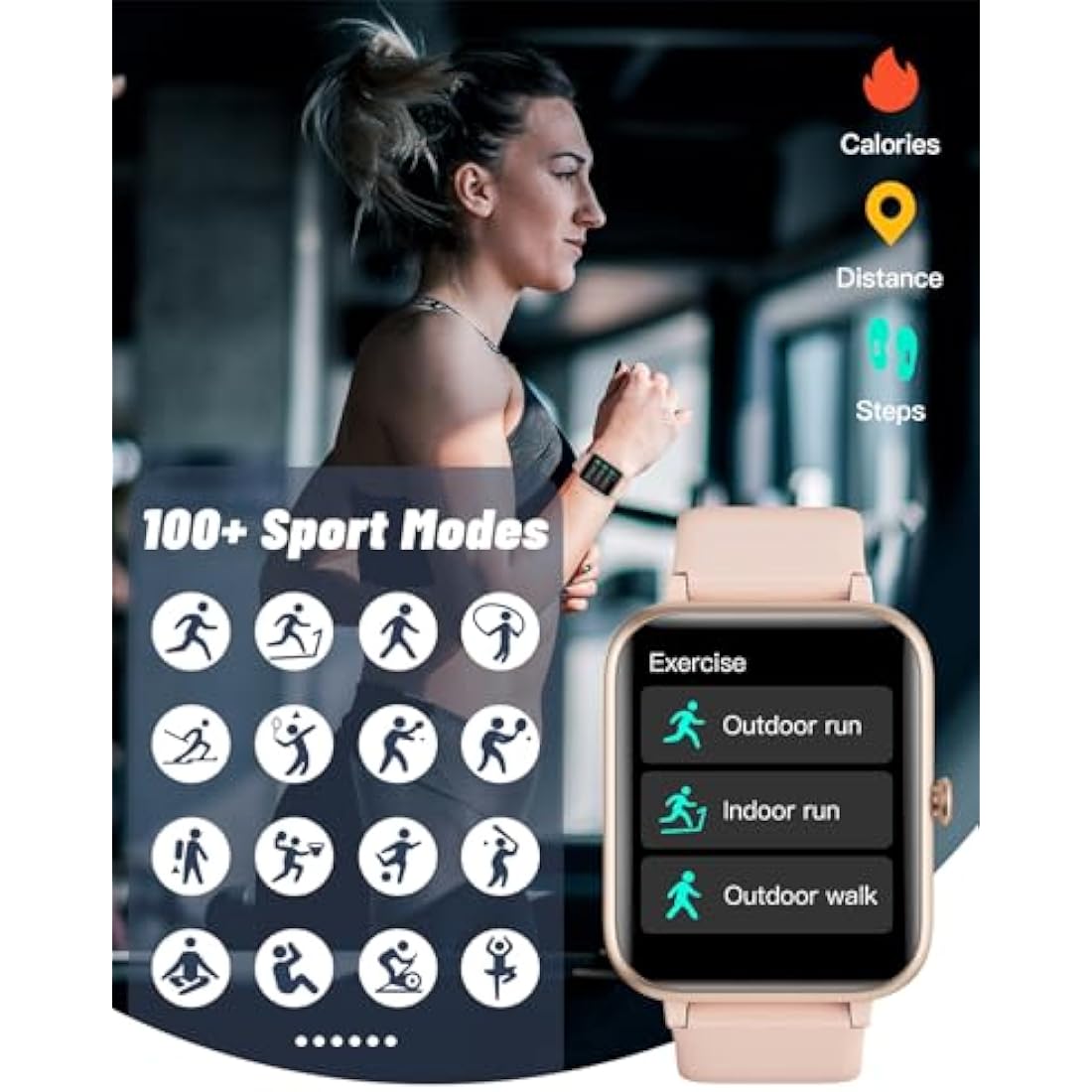 GRV Smart Watch Answer Dial Call,Smart Watches for Women Men with Heart Rate Monitor,Step Counter,Sleep Tracker,Sports Fitness Tracker Watch Call SMS Notification Smartwatch for Android iOS Phone