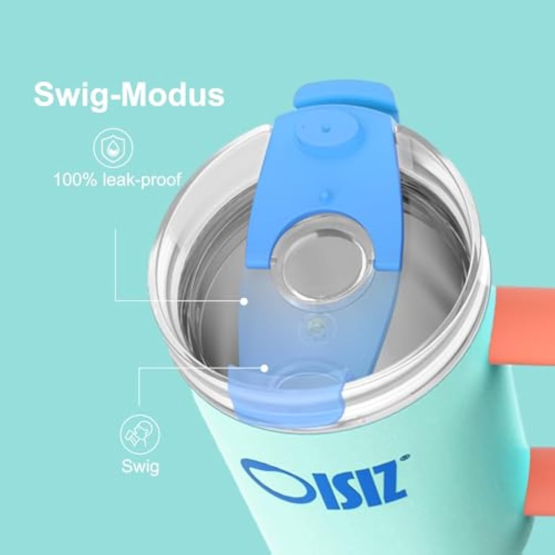 OISIZ 40oz Tumbler with Handle Water Bottle with Straw Lid 1200ml Stainless Steel Drink Cup Reusable Insulated Vacuum Cup Travel Coffee Mug Travel Cup Cupholder Friendly,Leak Proof,Keep Cold for 32Hr