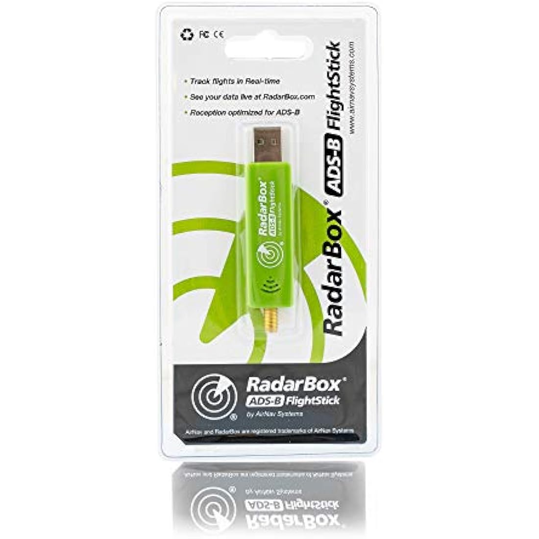 AirNav Radar FlightStick - ADS-B USB Receiver with Integrated Filter, Amplifier and ESD Protection