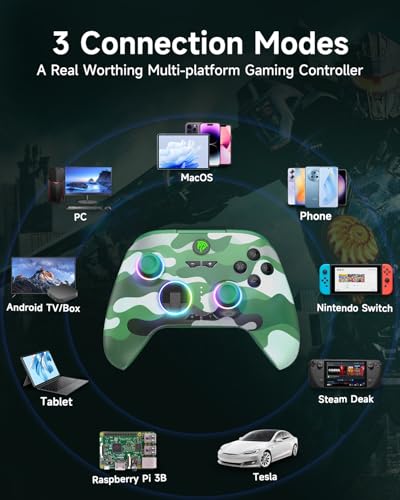 EasySMX X15 Wireless PC Controller with Hall Triggers, Hall Joysticks, Enhanced Bluetooth Game Controller,No Drift No Deadzone effect, Compatible with Windows PC, Android, Steam and Switch