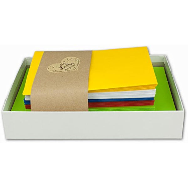 FarbenFroh by GUSTAV NEUSER 50x Coloured folding cards blank with envelope and inserts in DIN B6 summer colours