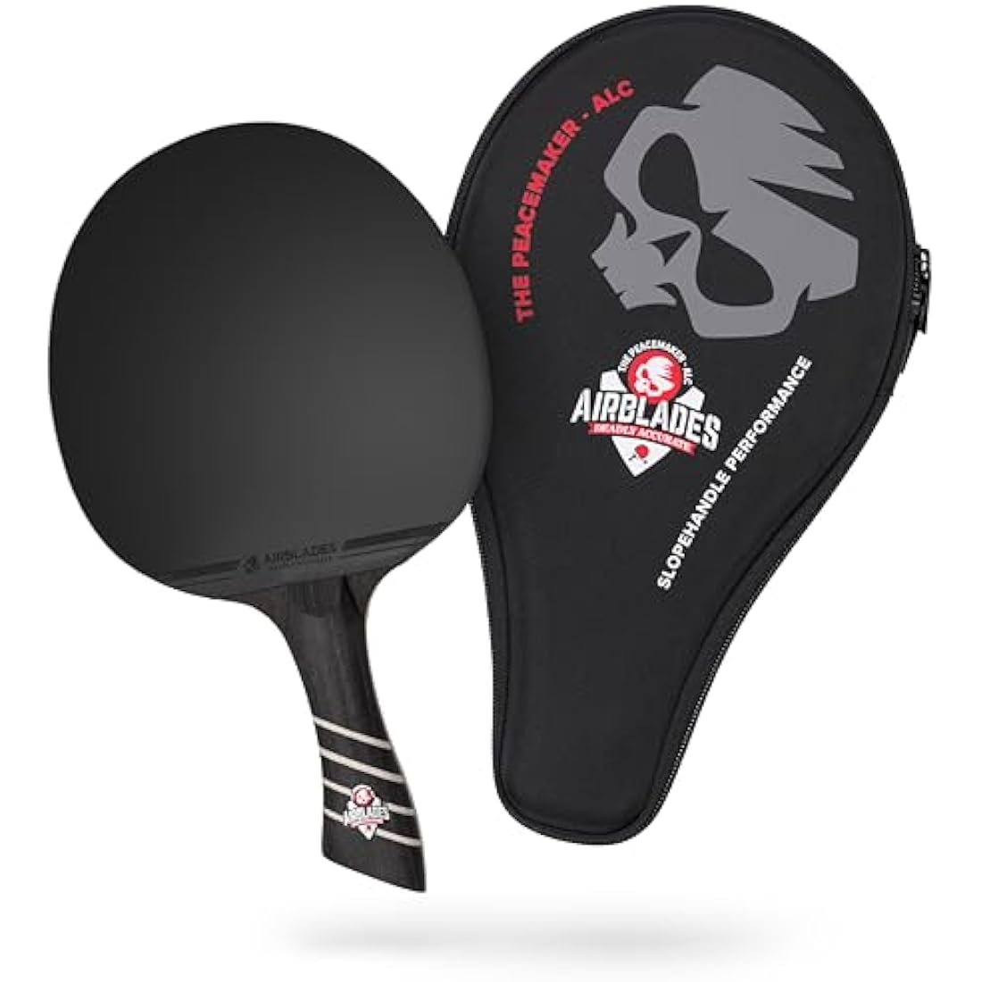 AirBlades The Peace Maker ALC - Professional Ping Pong Paddle - Carbon Fiber Table Tennis Racket Producing Maximum Spin & Control for All Levels - Hard Carry Case & Ergonomic Handle.