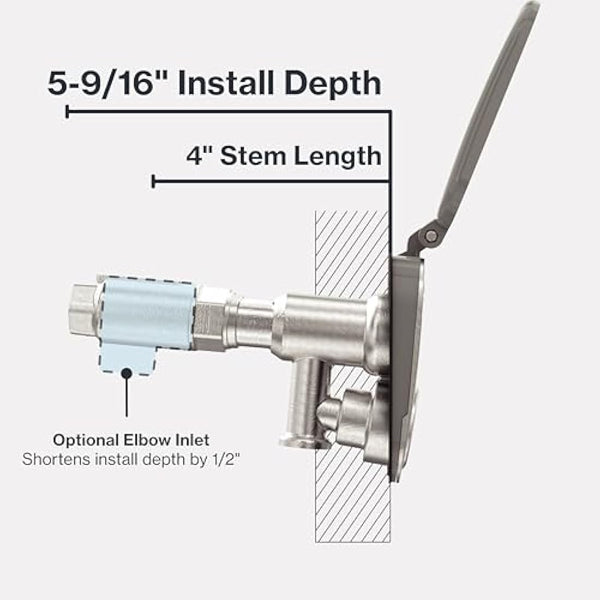 Aquor Wall Hydrant V2+, Frost-Free Outdoor Garden Faucet with Anti-Siphon and Quick Connect, 4 inch, Slate Gray Polymer