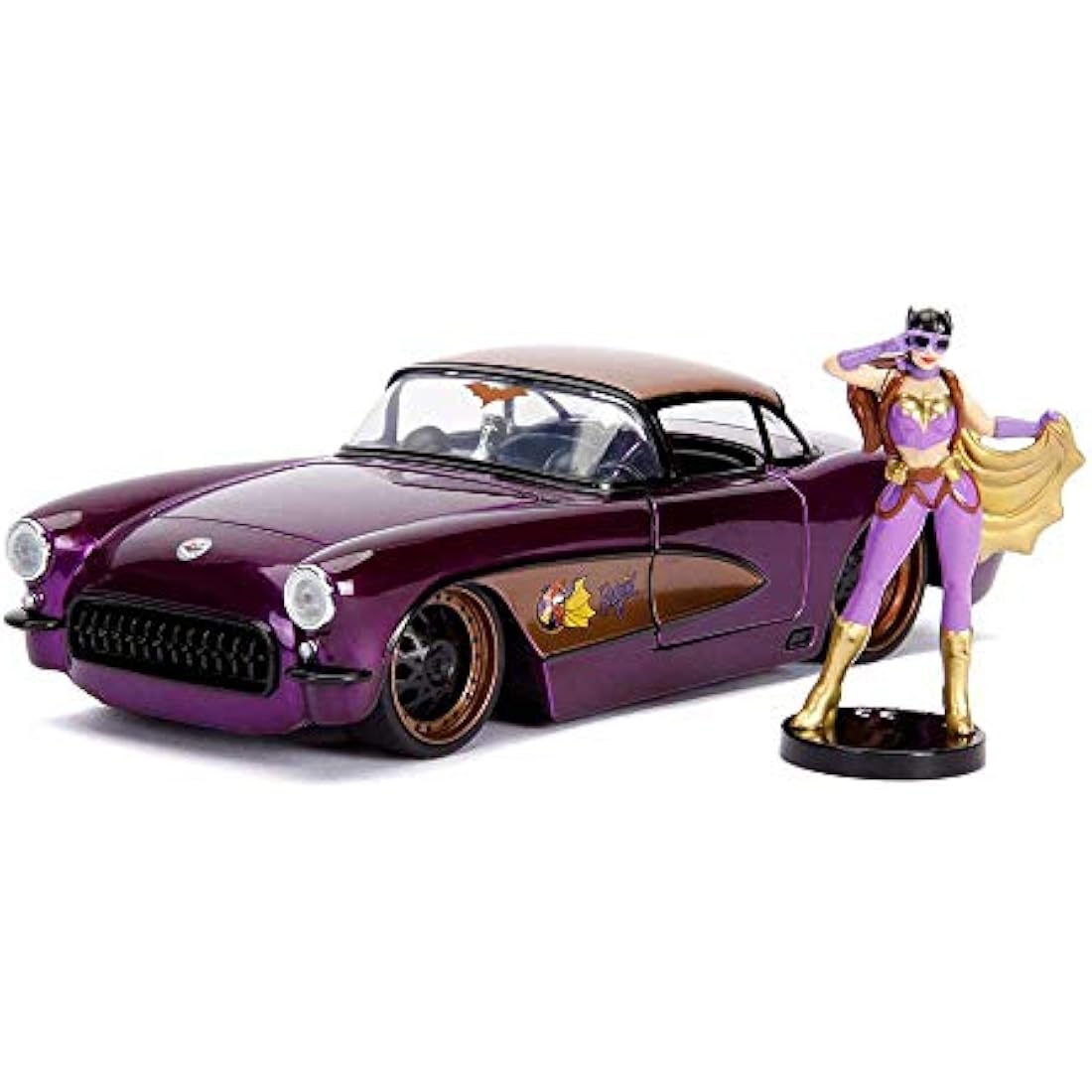 Jada JA30457 1:24 1957 Chevy Corvette w/Batgirl Figure, Multi