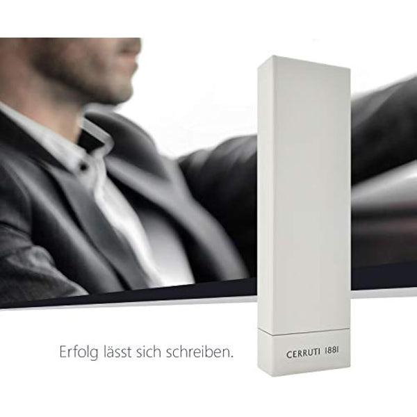 Cerruti 1881 Rollerball Pen „THAMES“ | Stainless Steel with Grey Rubberized Lacquer And Gold Plating | Black Ink | Gift Box