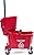 CFS Plastic Commercial Mop Bucket with Side-Press Wringer, 26 Quarts, Red