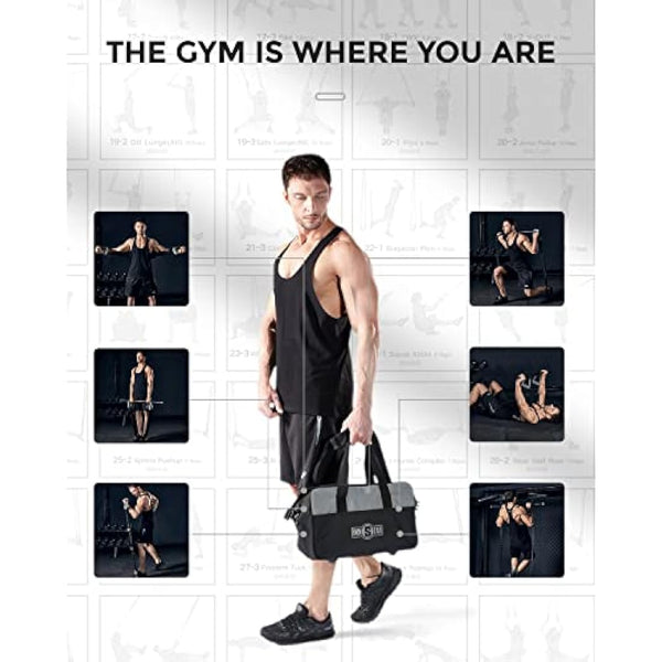 INNSTAR Upgraded Portable Home Gym 5.0, Adjustable Bench Press Resistance Bands,Full Body Workout Strength Training Equipment with Detachable Fitness Bar, Handles,for Home,Travel,Gym