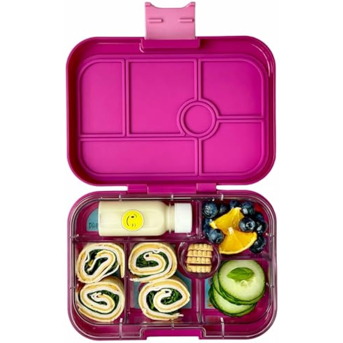 yumbox Original Leakproof Kids Bento Lunch Box, 5 Compartments + Dip Well, Easy-Open Latch, Portion Control, Removable Illustrated Tray, Ages 3-7 (Malibu Purple (Mermaid Tray))