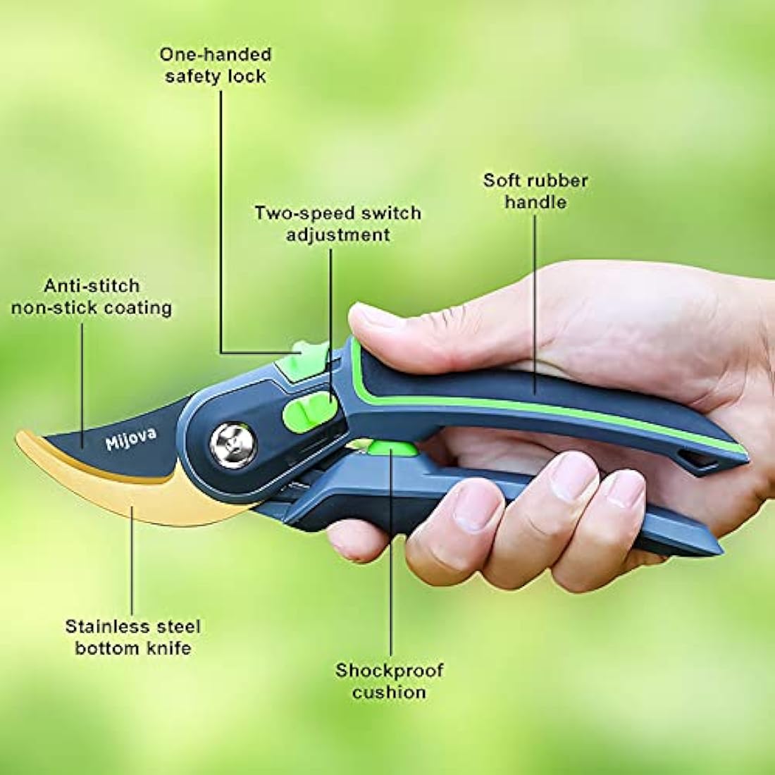 Garden Pruners,Pruning Shears for Gardening Heavy Duty with Rust Proof Stainless Steel Blades,Best Bypass Pruner Garden Shears Professional Gardening Tools (Can Cut Small PVC Pipes)