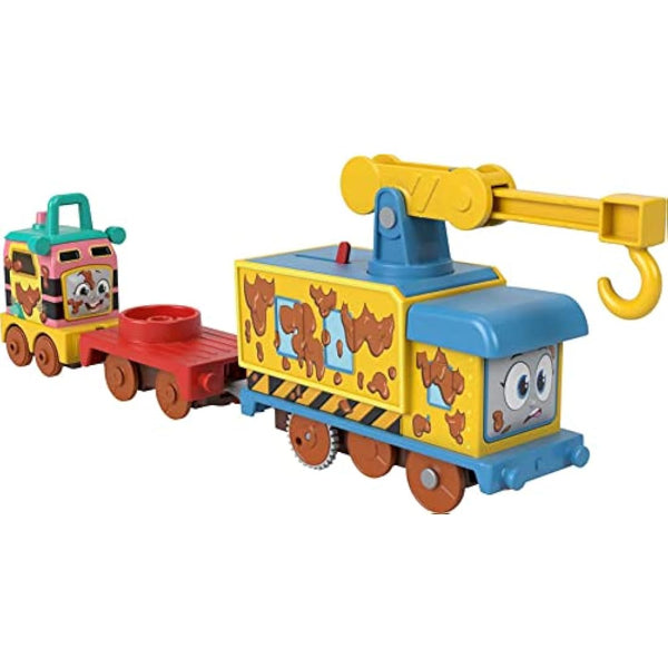 Fisher-Price Thomas & Friends Fix ‘em Up Friends motorized vehicle set with toy train engine and crane for kids ages 3 years and up, HHN43
