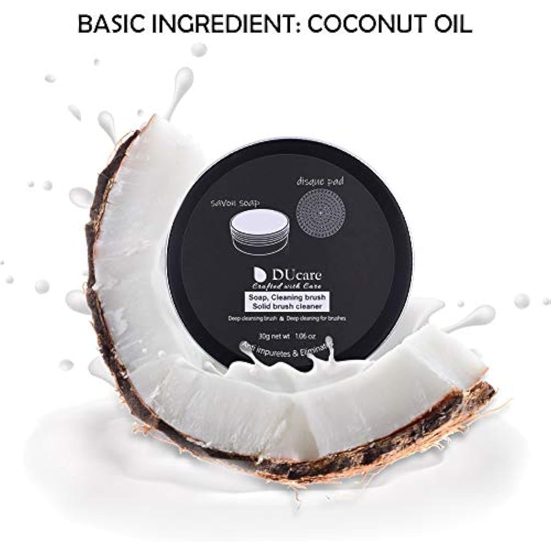 DUcare Makeup Brush Cleaner 2Pcs Brush Cleaner Solid Soap Cleanser & Color Removal Sponge - Easy to Clean Brushes Removes Shadow Color