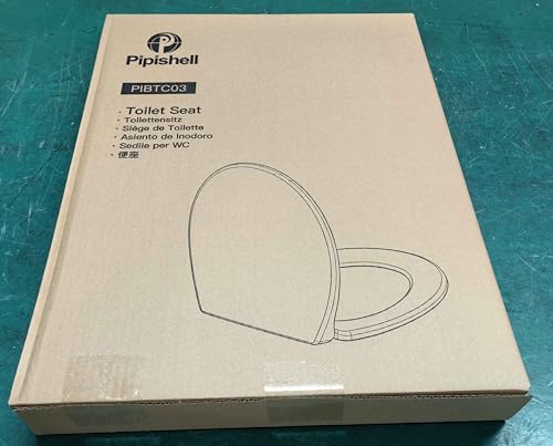 Pipishell Soft Close Toilet Seat, Toilet Seat with Quick Release for Easy Clean, Simple Top Fixing, Standard Toilet Seats White with Adjustable Hinges, O Shape