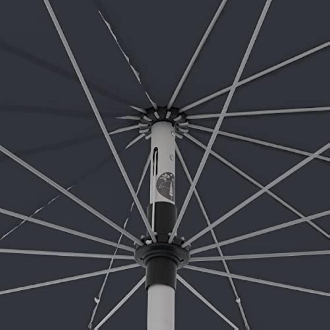 Doppler Asia Look SL-AZ Auto Tilt Parasol, 250 cm, Anthracite, Garden Umbrella, Bendable, Crank Umbrella with UV Protection 50+, Aluminium Crank Umbrella, Rain-Repellent Polyester Canopy