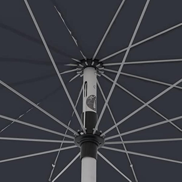 Doppler Asia Look SL-AZ Auto Tilt Parasol, 250 cm, Anthracite, Garden Umbrella, Bendable, Crank Umbrella with UV Protection 50+, Aluminium Crank Umbrella, Rain-Repellent Polyester Canopy