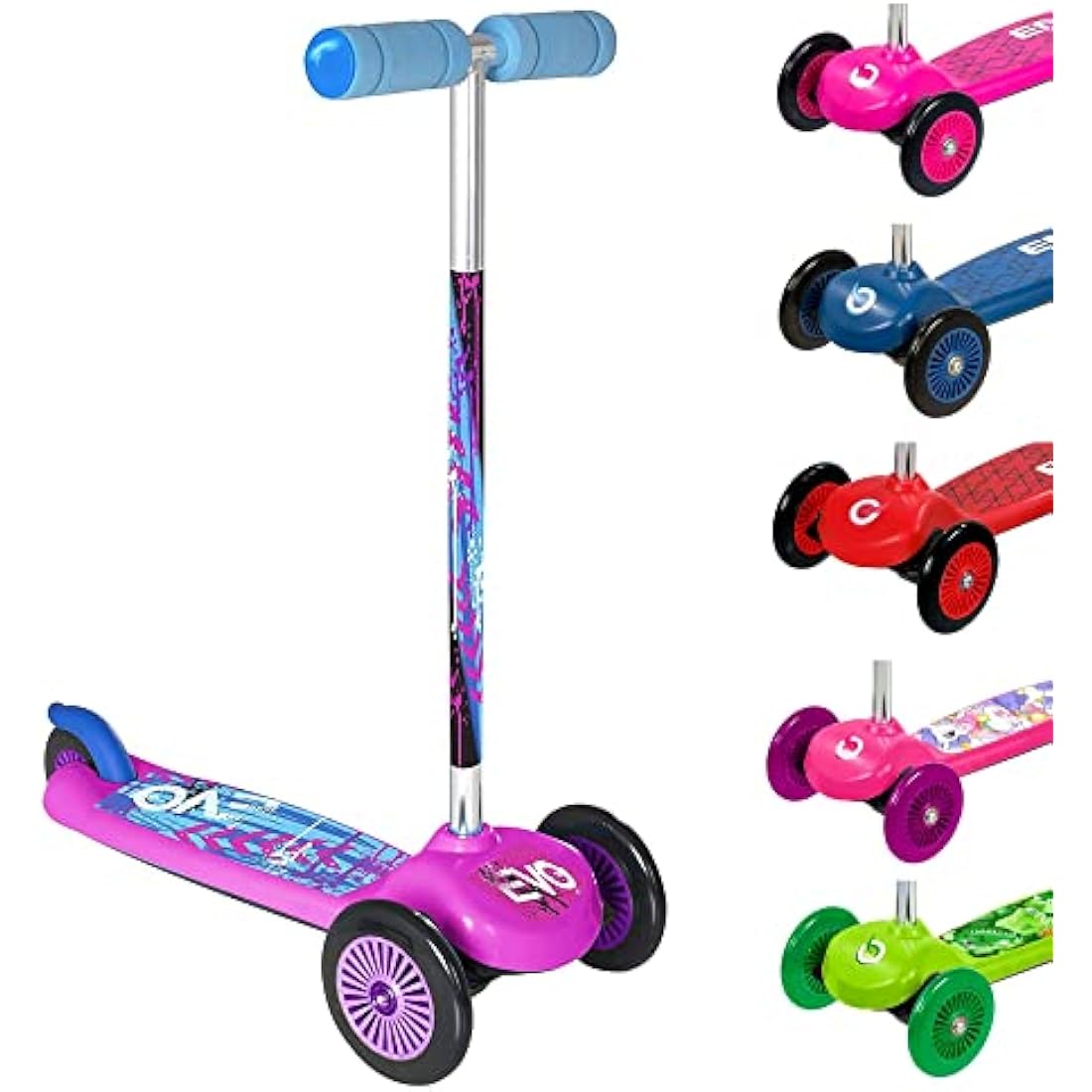 EVO Pink Move & Groove Scooter | Kids 3-Wheel Scooter Perfect For Boys & Girls