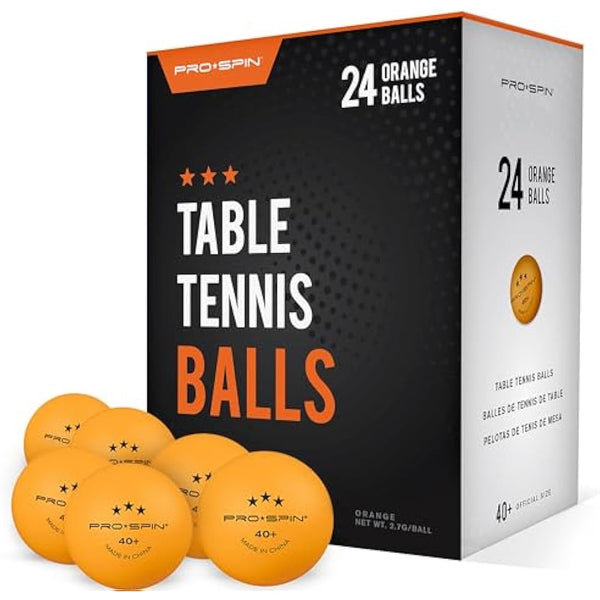 PRO SPIN Ping Pong Balls - Orange 3-Star 40+ Table Tennis Balls | High-Performance ABS Training Balls | Ultimate Durability for Indoor & Outdoor Table Tennis