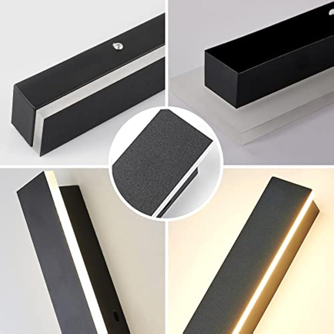 ZTWLEED Long Outdoor Wall Light,Dimmable Wall Light with Remote Control,LED Long Wall Lamp Villa 25W IP65 Waterproof Wall Lights Black,120CM Outdoor Wall Lamp for Patio Villa