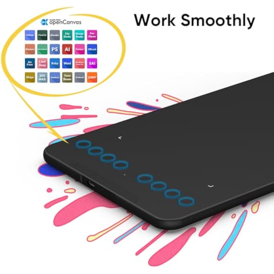 XPPen Deco mini7 V2 Graphics Drawing Tablet with with 7" Working Area, 16,384 Pen Pressure Levels, Supports Windows, Mac and Android