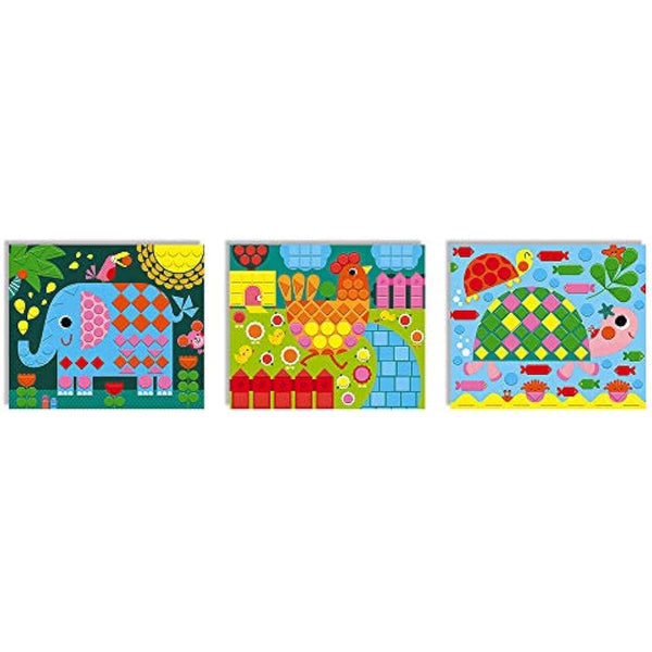 Janod - From 3 years old - Creative Kit - Animal Mosaics - Les Ateliers du Calme - Creative Leisure - Dexterity and Concentration - J07899