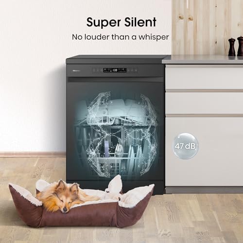 Hisense HS622E90WUK Freestanding Standard Dishwasher 85cm High - E Rated, White, 24 x 23 x 33 inches (L x W x H) [Energy Class E]