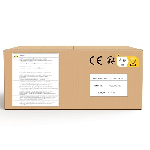 maXpeedingrods 4x 997kg Tie Down Straps 15ft (4.5m), Ratchet Straps 2200lb, Lashing Straps 25mm, Straps with safety clip S-hooks, motorcycle tie down straps, EN 12195-2 - Blue