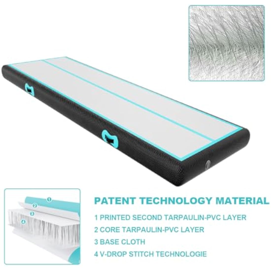 Inflatable Tumbling Gym Mat 10cm/20cm high 2M/3/4M/5M/6M/7M/8M/9M/10M/11M/12M Inflatable Air Gymnastics Mat Training Mats Gymnastics tumbling mat with Air Pump