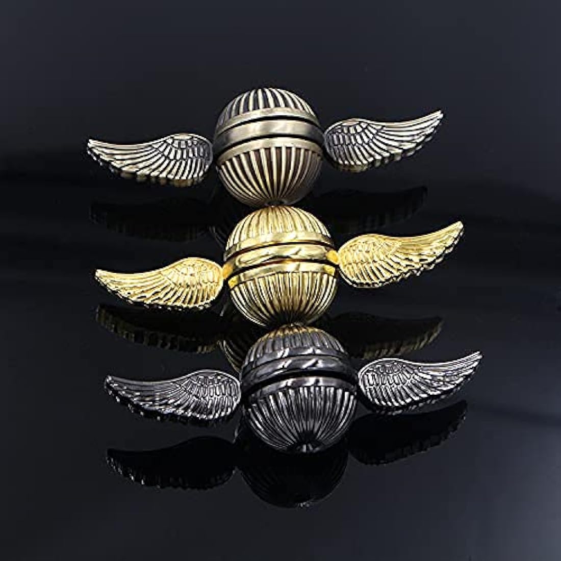 Multibao Snitch Fidget Hand Spinner for Kids & Adults Metal Sensory Toys Gadget Spinning Top Focus Toy Fingertip (Golden)