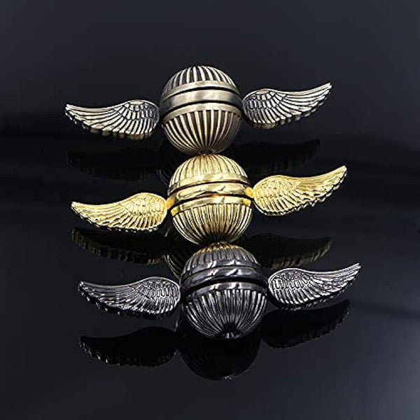 Multibao Snitch Fidget Hand Spinner for Kids & Adults Metal Sensory Toys Gadget Spinning Top Focus Toy Fingertip (Golden)