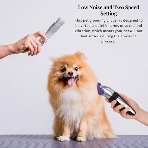 BarberBoss Cordless Dog Grooming Clipper - Waterproof, Ceramic Blades, LED Display, Fast Charging, Electric Pet Clippers for Dogs & Cats, Pets Hair Trimmer, QR-9082
